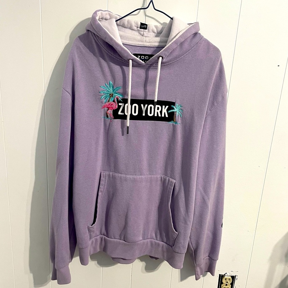 Zoo York Women’s Purple and White Flamingo Palm Hoodie